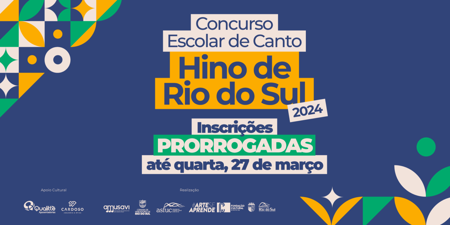 [Encerrado] Concurso Escolar de Canto – Hino de Rio do Sul 2024